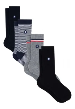 Le slip français Chaussettes En Coton|Chaussettes En Coton<Quatro de chaussettes mi-hautes en coton-Pack Chaussettes Lucas Quatro Blanc