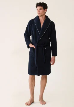 Le slip français Hauts De Pyjamas|Hauts De Pyjamas<Robe de chambre col châle-Devy Marine Bleu