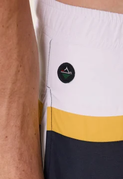 Le slip français Shorts De Bain<Short de bain court ceinture élastiquée-Cormoran Marine Jaune Bleu