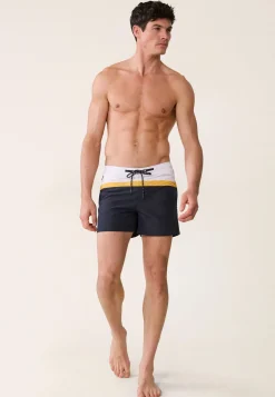 Le slip français Shorts De Bain<Short de bain court ceinture élastiquée-Cormoran Marine Jaune Bleu