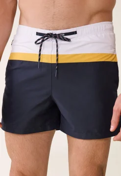 Le slip français Shorts De Bain<Short de bain court ceinture élastiquée-Cormoran Marine Jaune Bleu