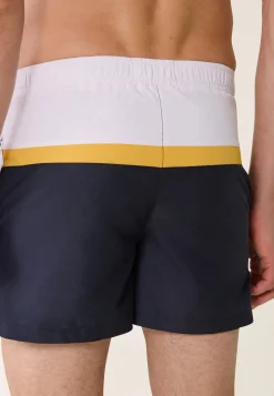 Le slip français Shorts De Bain<Short de bain court ceinture élastiquée-Cormoran Marine Jaune Bleu