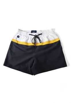 Le slip français Shorts De Bain<Short de bain court ceinture élastiquée-Cormoran Marine Jaune Bleu