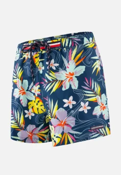Le slip français Shorts De Bain<Short de bain court-Liamone Fleurs Bleu