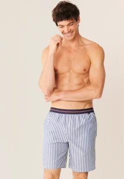 Le slip français Bas De Pyjamas|Bas De Pyjamas<Short de pyjama-Orlando Sens Bleu Gris Blanc