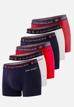 Le slip français Collection Cadeaux|Packs De Boxers<Six Pack boxers en coton-Coffret Six Boxer Redoutable Marine Rouge Marine Brodé Rouge Brodé Brodé Blanc