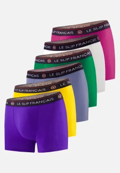 Le slip français Collection Cadeaux|Packs De Boxers<Six Pack boxers en coton-Pack 6 Boxer Redoutable Velours Cire Bleu Jean Epicéa Betterave Blanc