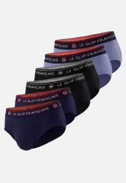 Le slip français Packs De Slips|Packs Sous-Vêtements<Six pack slips en Coton-Pack 6 Slip Intrépide Marine Noir Jean Bleu