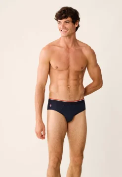 Le slip français Broderie 🪡|Slips<Slip échancré en coton-Jeff Marine Bleu