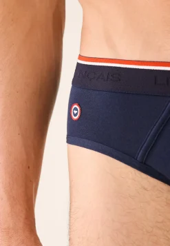 Le slip français Broderie 🪡|Slips<Slip échancré en coton-Jeff Marine Bleu