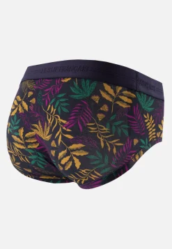 Le slip français Slips|Slips<Slip en coton-Terrible Imprimé Sous Bois Marine Noir