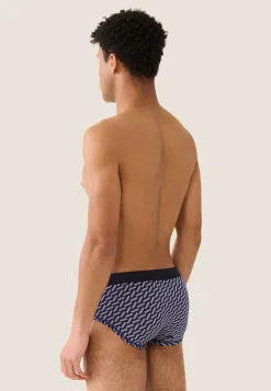 Le slip français Slips|Slips<Slip en coton-Terrible Imprimé Diago Marine Velours Blanc