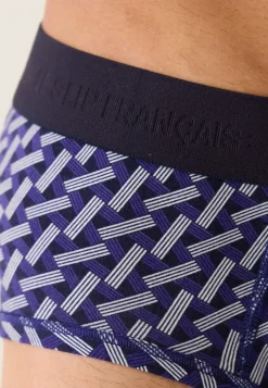 Le slip français Slips|Slips<Slip en coton-Terrible Imprimé Diago Marine Velours Blanc