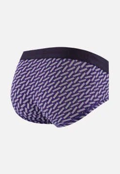 Le slip français Slips|Slips<Slip en coton-Terrible Imprimé Diago Marine Velours Blanc