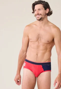 Le slip français Slips|Slips<Slip en coton-Terrible Bleu Marine XV de France Rouge