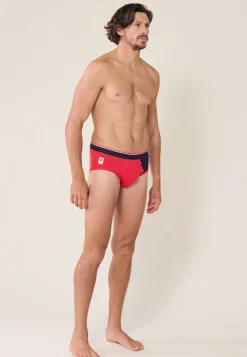 Le slip français Slips|Slips<Slip en coton-Terrible Bleu Marine XV de France Rouge