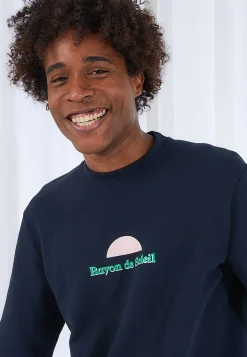 Le slip français Hauts<Sweat en molleton col rond-Ben-F Marine Rayon de Soleil Bleu