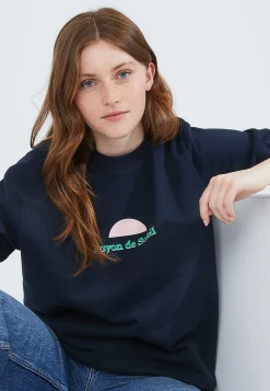 Le slip français Hauts<Sweat en molleton col rond-Ben-F Marine Rayon de Soleil Bleu