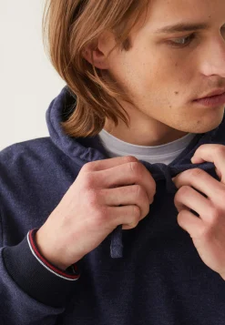 Le slip français Hauts<Sweat-shirt à capuche en piqué recyclé double face-Lazlo Marine Bleu