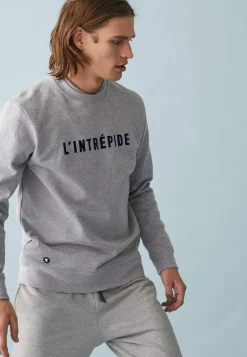 Le slip français Hauts<Sweat-shirt en molleton gratté-Barthe Chiné Gris