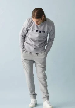 Le slip français Hauts<Sweat-shirt en molleton gratté-Barthe Chiné Gris