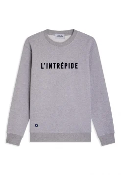 Le slip français Hauts<Sweat-shirt en molleton gratté-Barthe Chiné Gris