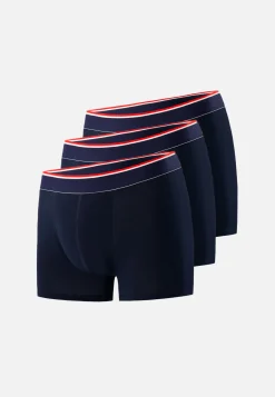 Le slip français Packs De Boxers|Packs Sous-Vêtements<Trio de boxers en coton-Pack Trio Boxer Marius Marine Bleu