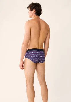 Le slip français Coffrets Cadeaux|Collection Cadeaux<Trio de slips en coton-Coffret Trio Slip Intrépide Marine Rouge Brodé Terrible Flocon Blanc