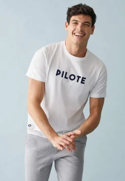 Le slip français Hauts<T-shirt col rond en coton-Jean-F Blanc