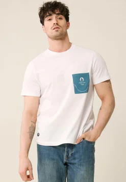 Le slip français Hauts De Pyjamas|Hauts De Pyjamas<T-shirt de pyjama mixte col rond en coton-Jean-F Blanc