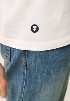 Le slip français Hauts De Pyjamas|Hauts De Pyjamas<T-shirt de pyjama mixte col rond en coton-Jean-F Blanc