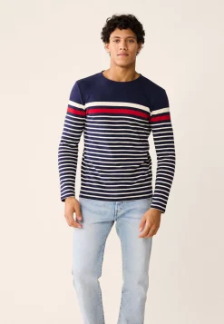 Le slip français Hauts|Collaboration Armor Lux ⚓<T-shirt manches longues LSF x Armor Lux-Le Stiff- Marine Rouge Blanc