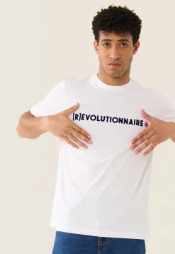 Le slip français Hauts<T-shirt mixte col rond en coton-Jean-P Révolutionnaire Blanc