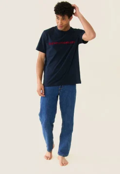 Le slip français Hauts<T-shirt mixte col rond en coton-Jean-P Révolutionnaire Marine Bleu