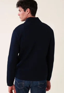 Le slip français Pulls|Hauts<Veste en maille-Eloi Bleu